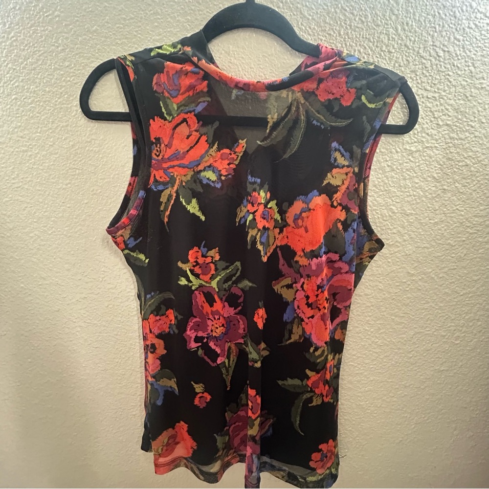 Vince Camuto Black and Red Floral Blouse